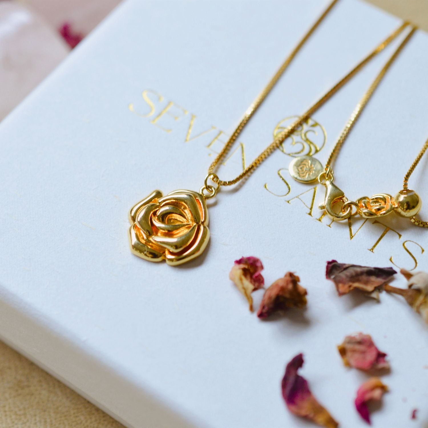 Mystic Rose Adjustable Necklace - Rose Gold - As seen on Olivia Culpo