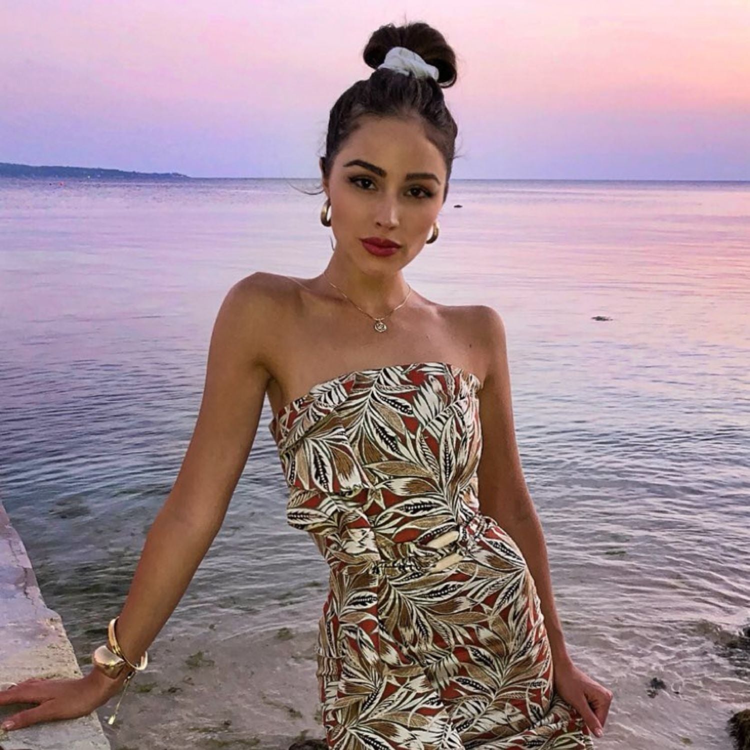 Mystic Rose Adjustable Necklace - 18K Gold - As seen on Olivia Culpo