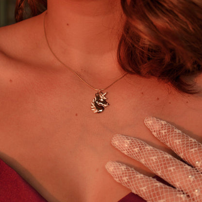 Mystical Unicorn Necklace, 18k Gold Over Sterling Silver