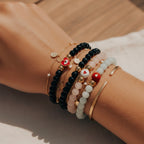 Onyx Heart Bracelet for Protection & Focus in Silver | Spiritual Healing Jewelry