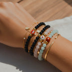 Pulsera de Ónix Corazón para Protección y Enfoque en Oro | Joyería de Sanación Espiritual