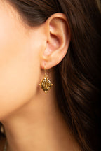 Virgo Zodiac Dangle Earrings in White Rhodium | Vintage Style Jewelry