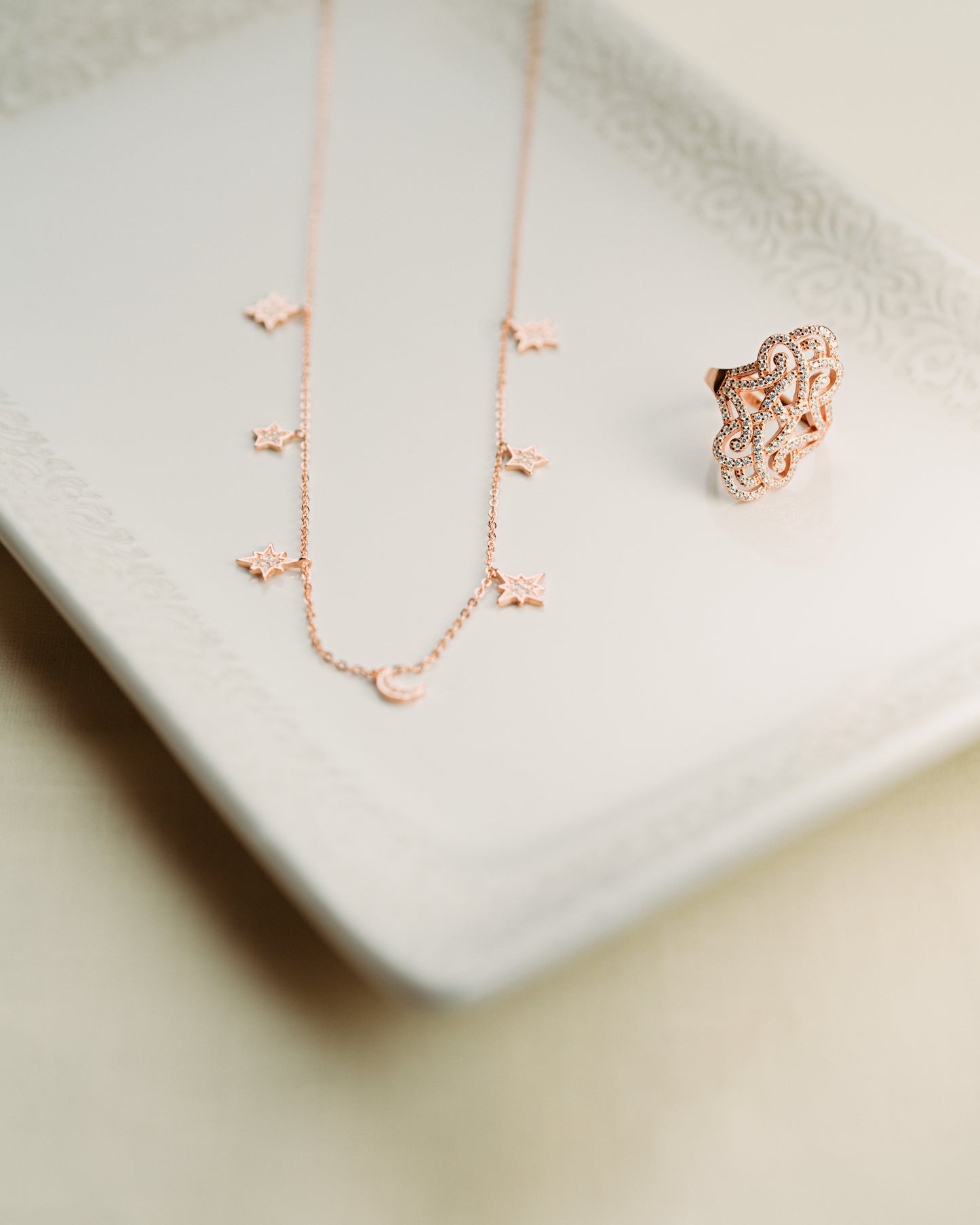 Infinite Love Pave Adjustable Ring, Rose Gold, White Topaz