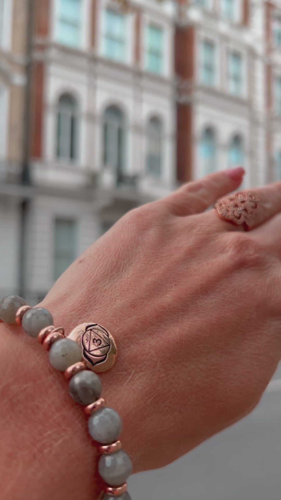 Brow Chakra Activation Labradorite “Magician’s” Bracelet – Rose Gold Spiritual Healing Jewelry