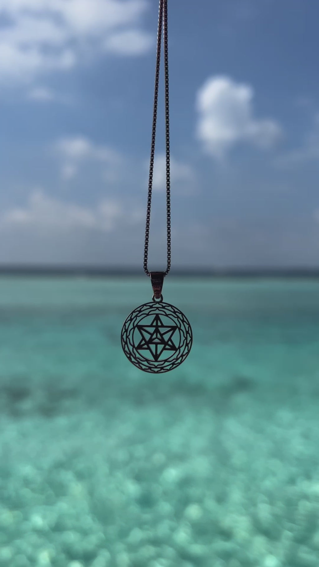 Merkaba Star Light Body Activation Necklace – White Rhodium Spiritual Jewelry