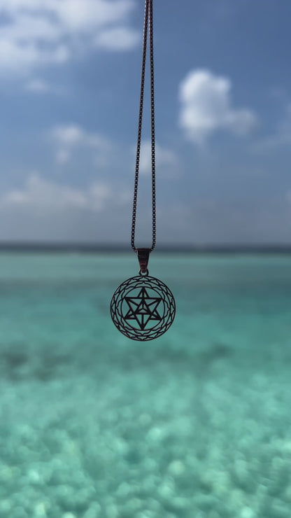 Merkaba Star, Light Body Activation Necklace, 18k Gold