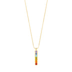 Chakra Align Rainbow Bar Necklace - 18k Gold