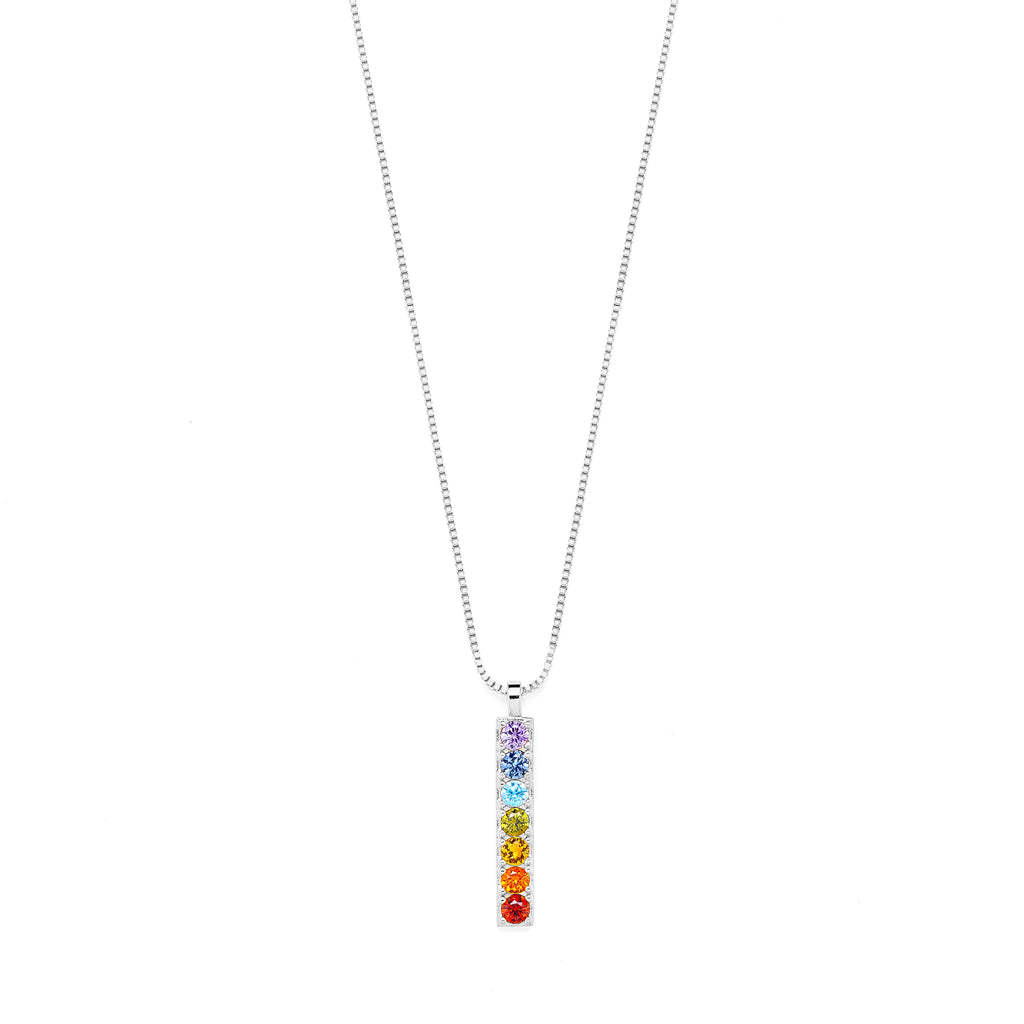 Chakra Align Rainbow Bar Necklace - 18k Gold