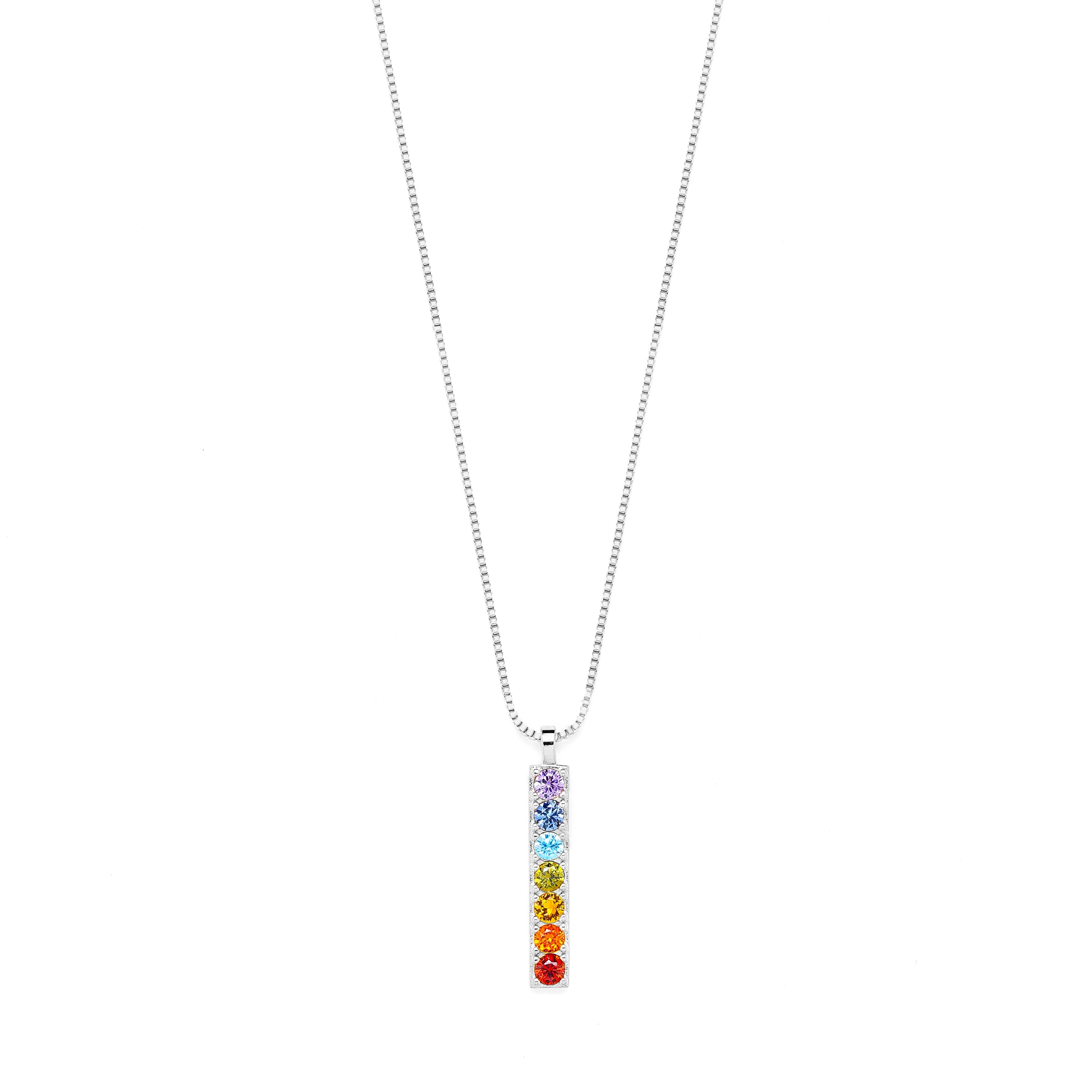 Chakra Align Rainbow Bar Necklace - 18k Gold