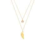ARCHANGEL CHAMUEL Angel Of Love Necklace - Rose Quartz - White Rhodium