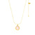 Rose Quartz Compassionate Heart Adjustable Necklace, 18K Gold