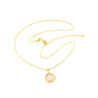Collar Ajustable de Cuarzo Rosa Corazón Compasivo - Oro de 18K
