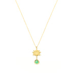 Collar Aura Cleansing Lotus - Ágata verde - Oro de 18K - Visto en Vanity Fair UK