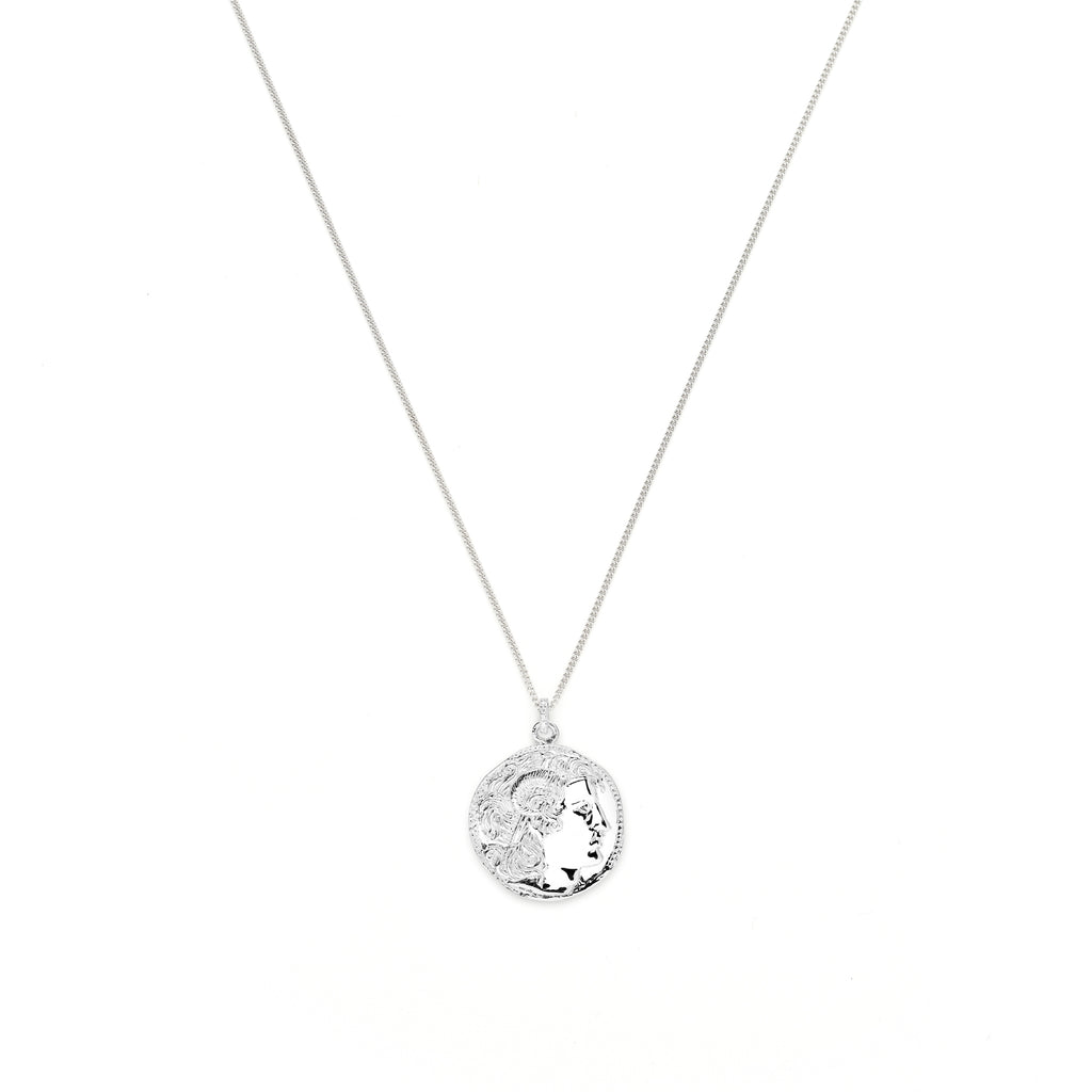 Alexander the Great Bust Antique Coin Necklace, Unisex, 18K Gold Over Sterling Silver