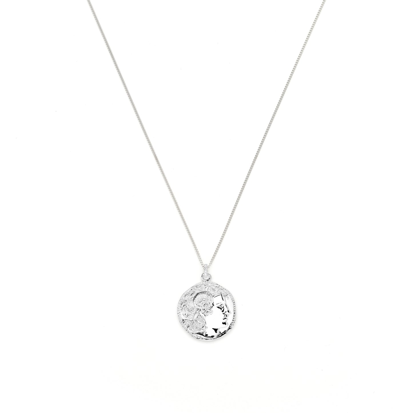 Alexander the Great Bust Antique Coin Necklace, Unisex, 18K Gold Over Sterling Silver