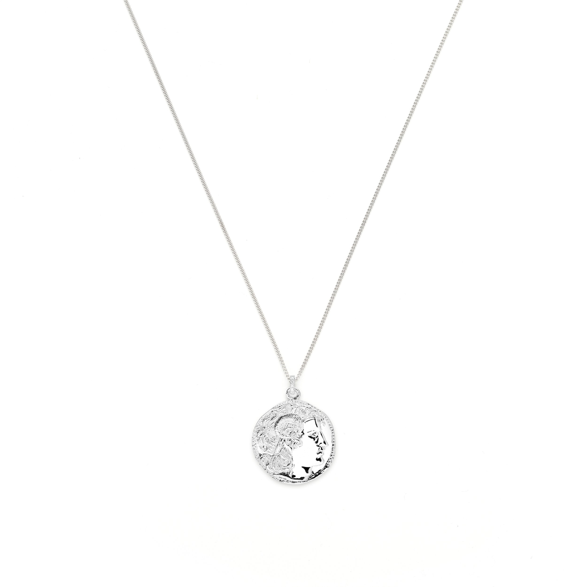 Alexander the Great Bust Antique Coin Necklace, Unisex, 18K Gold Over Sterling Silver