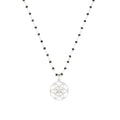 Energy Clearing Seed of Life Necklace – Black Spinel – White Rhodium Spiritual Jewelry