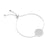 FLOWER OF LIFE Sterling Silver, White Rhodium Adjustable Chain Bracelet