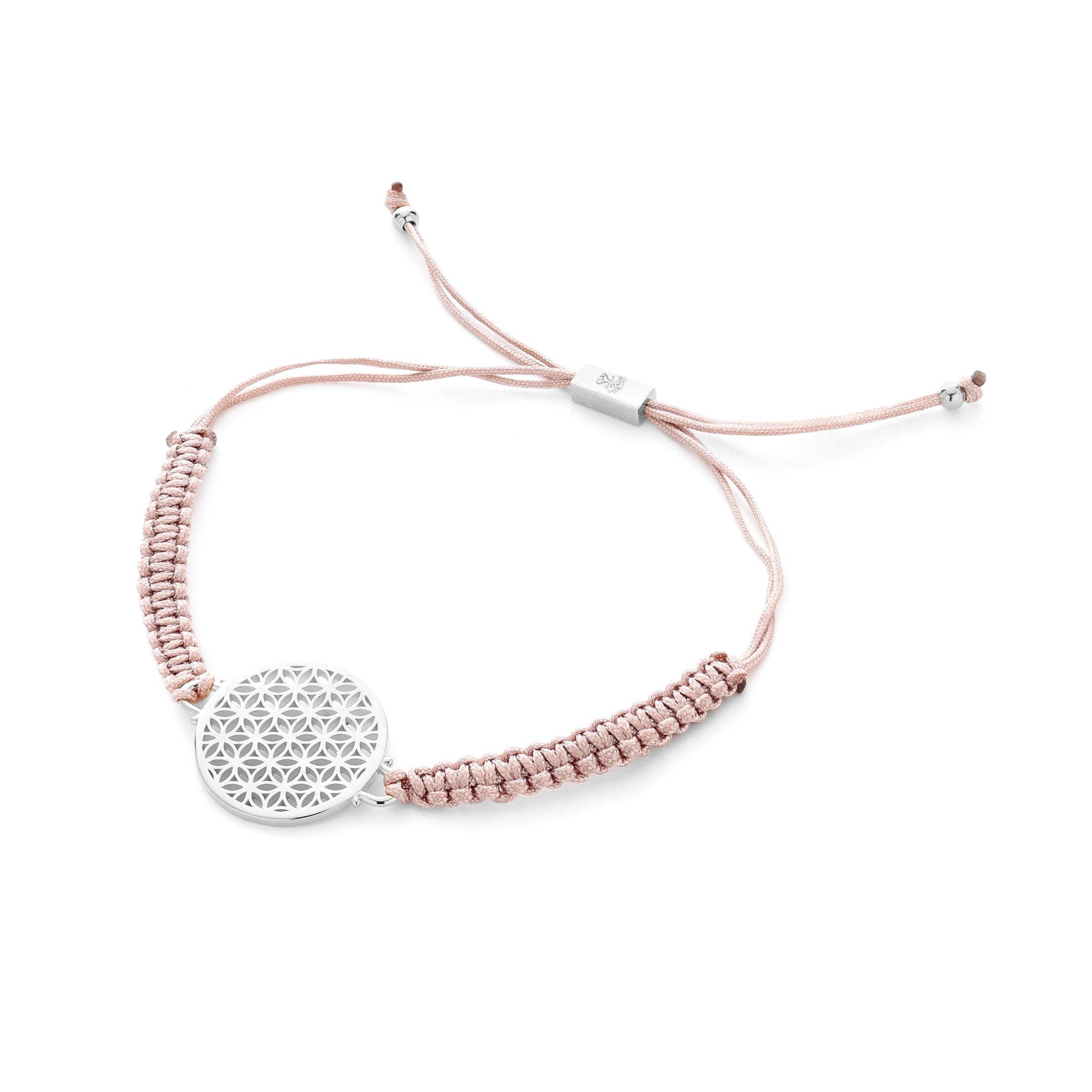 Heart in Bloom Flower of Life Woven Bracelet – Taupe in 18K Gold, One Size