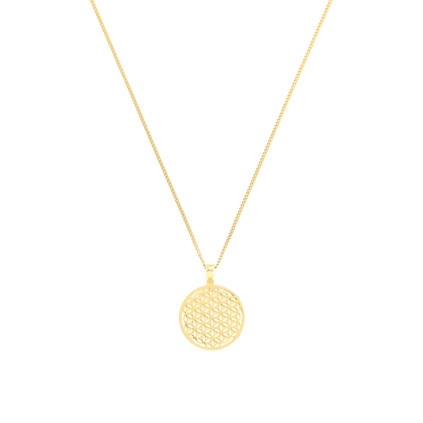 Flower of Life Necklace, White Rhodium, All Gender