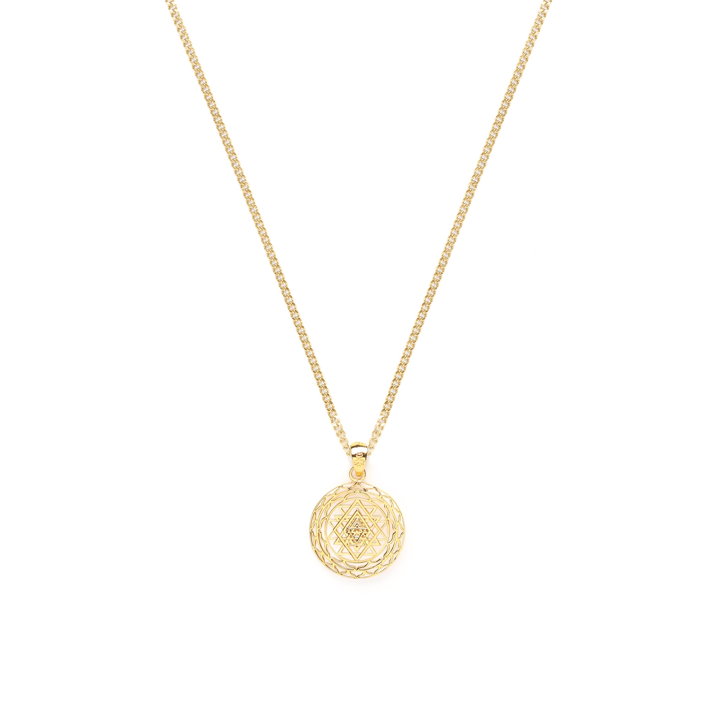 Sri Yantra Supreme Manifestor Necklace – 18K Gold – All Gender Sacred Geometry Jewelry