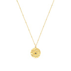 Evil Eye Protection Necklace – Sapphire & White Topaz – White Rhodium Sterling Silver | Seen on Camilla Belle
