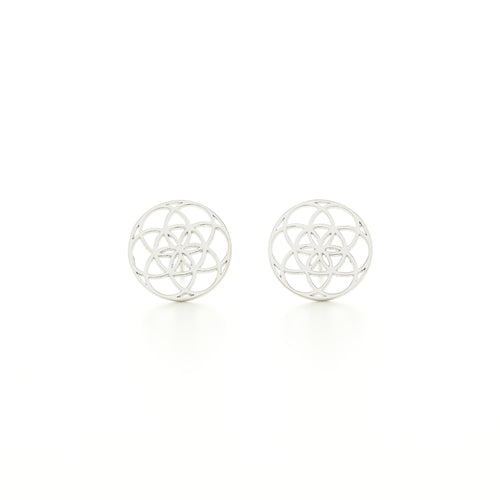Seed of Life Stud Earrings - 18k Gold