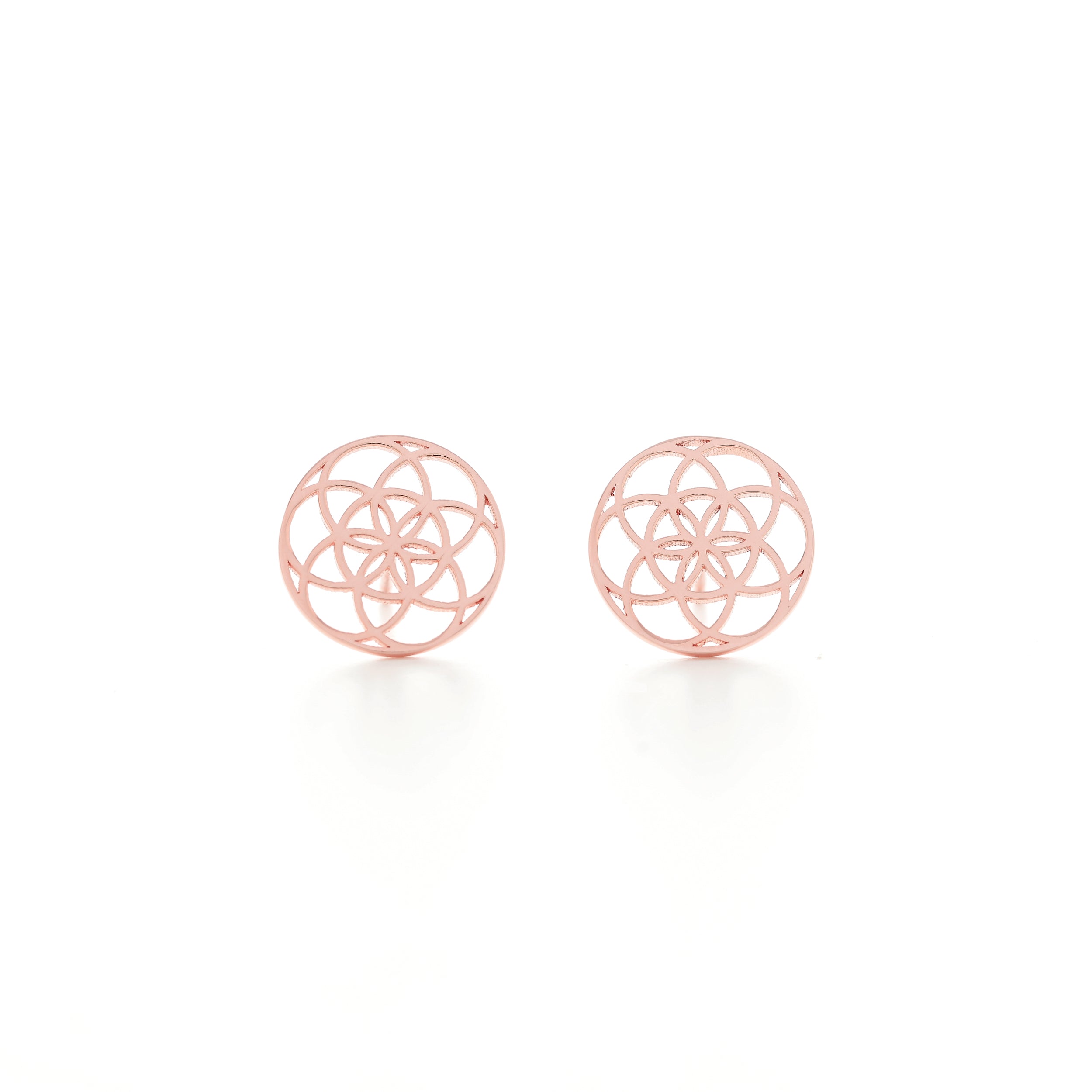 Seed of Life -  Rose Gold Stud Earrings