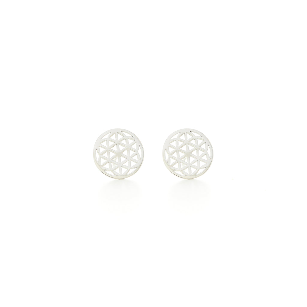Flower of Life Stud Earrings - 18K Gold