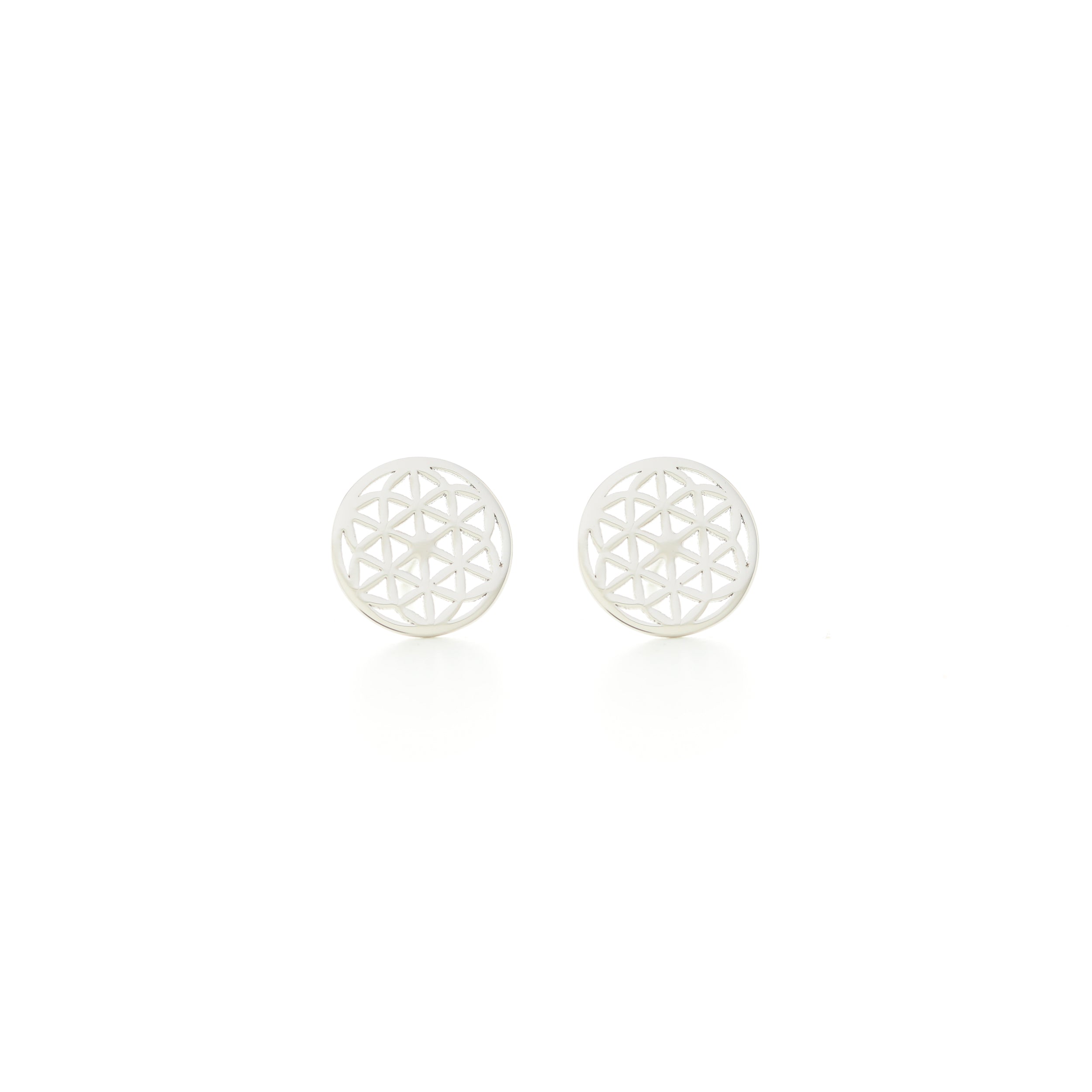 Flower of Life Stud Earrings - 18K Gold
