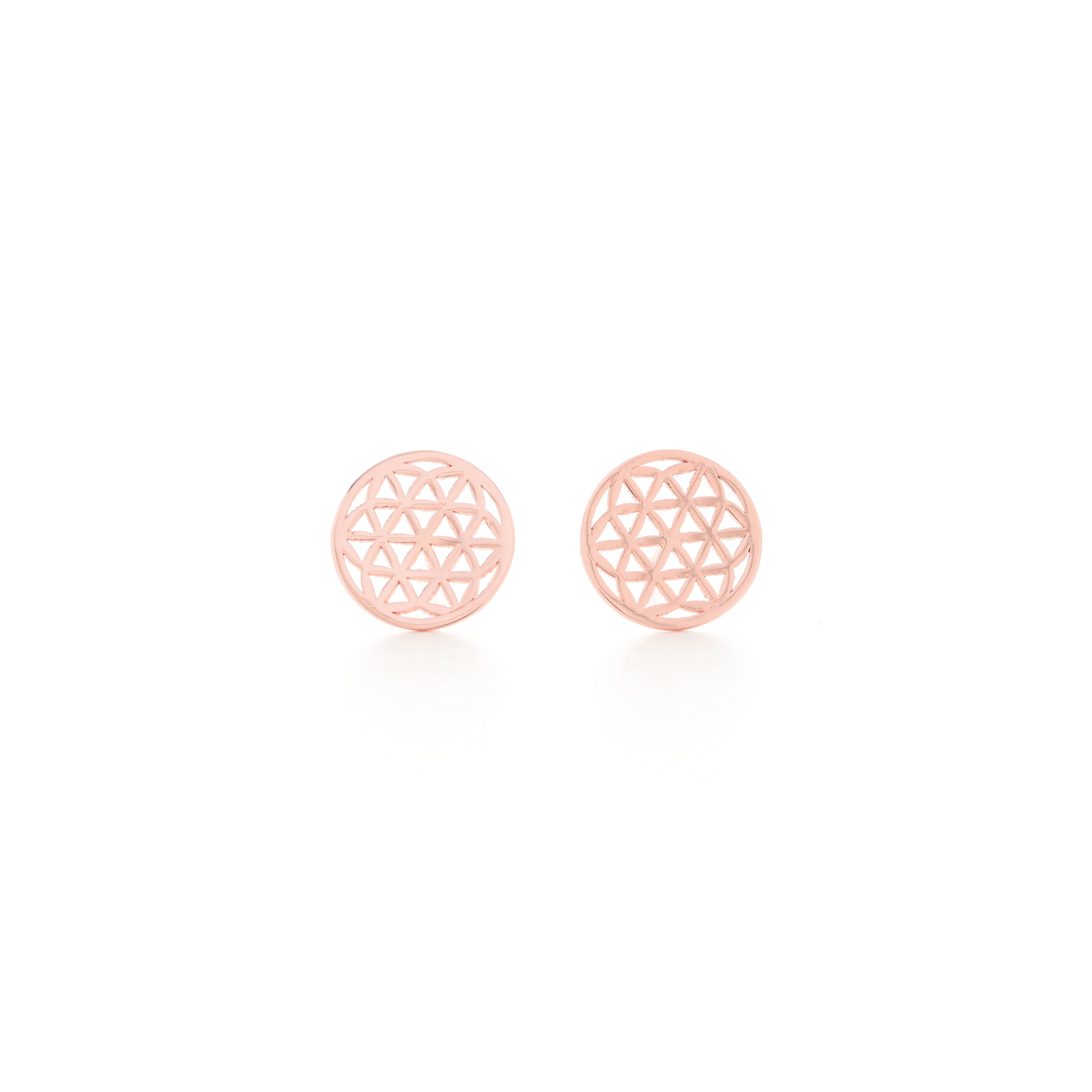 Flower of Life Stud Earrings - 18K Gold
