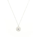 Evil Eye Protection Necklace – Sapphire & White Topaz – White Rhodium Sterling Silver | Seen on Camilla Belle