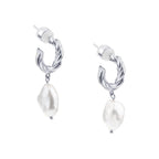 Baroque Freshwater Pearl Twisted Hoop Earring, Gold Plated Sterling Silver *Seen on Alessandra Ambrosio