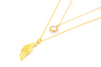 Archangel Gabriel Angel Of Communication Necklace - White Rhodium - Clear Quartz