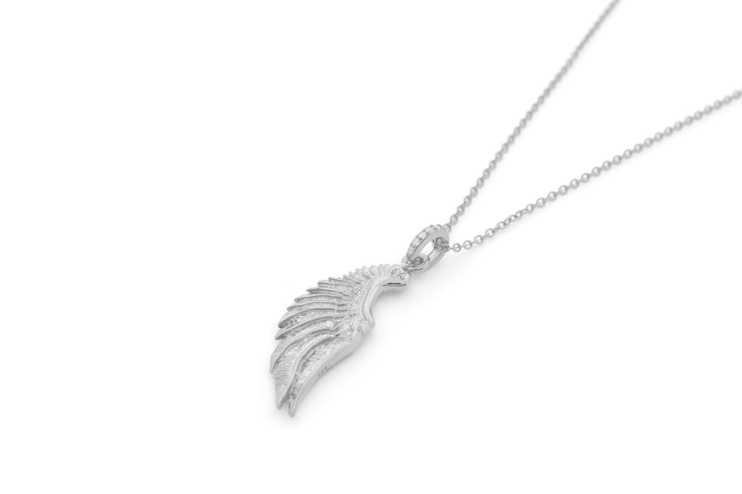 Angel Wing Necklace, White Rhodium