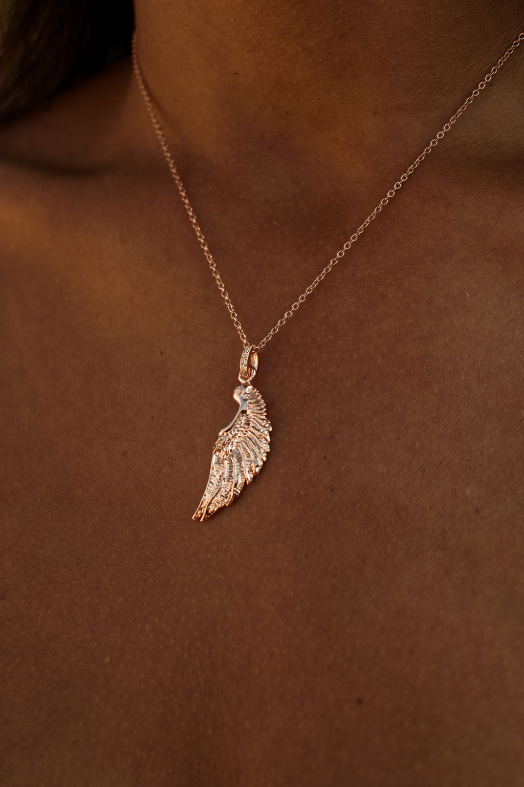 Angel Wing Necklace – White Rhodium Spiritual Jewelry