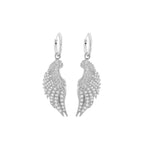 Angel Wing Pave Earrings - White Rhodium