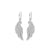 Angel Wing Earrings with CZ Diamond Pave, White Rhodium