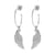 Angel Wing Hoop Earrings White Rhodium