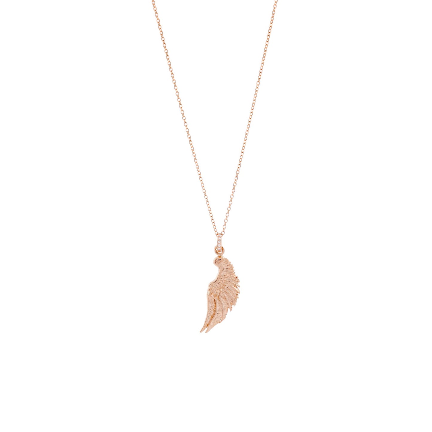 Angel Wing Necklace, Rose Gold