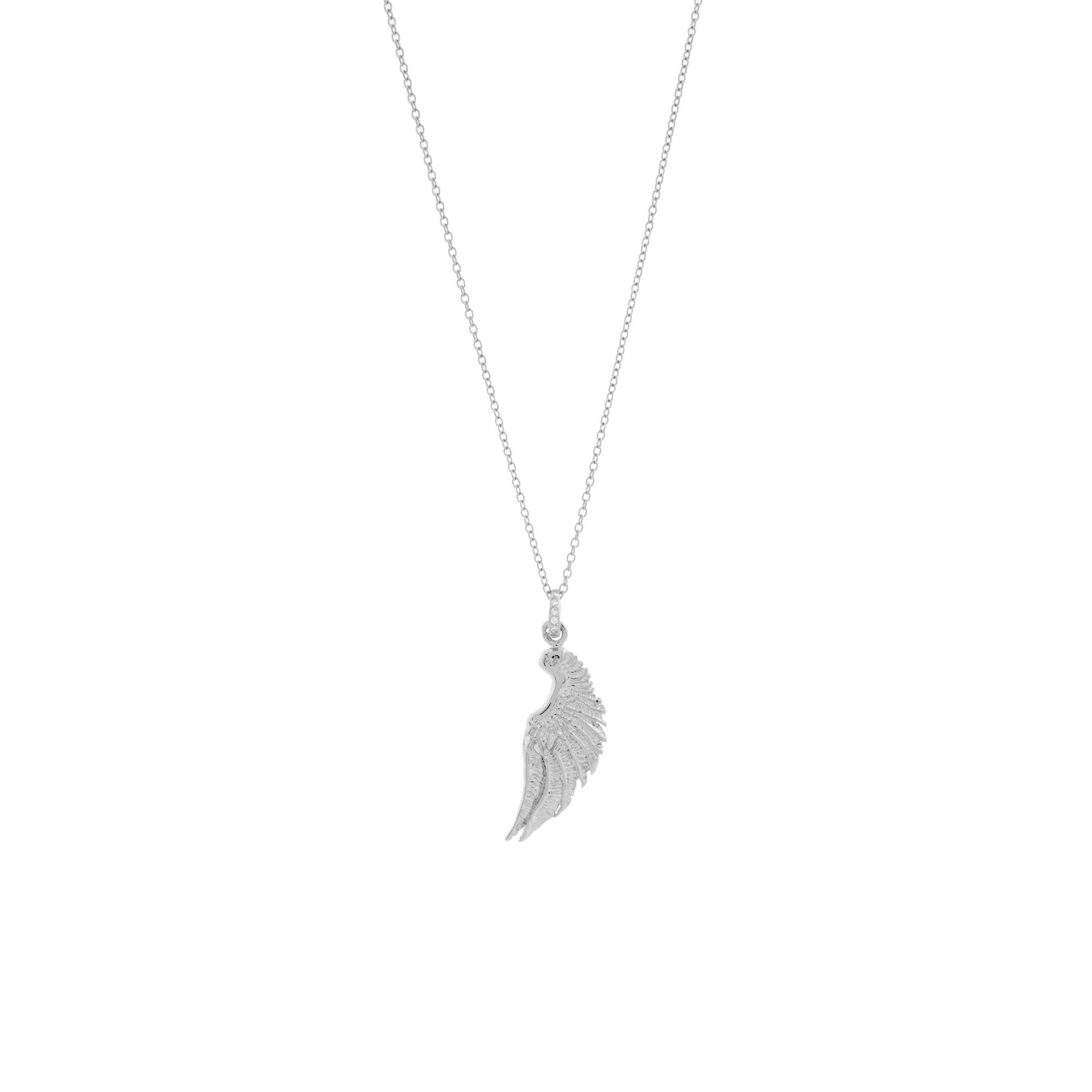 Angel Wing Necklace, White Rhodium