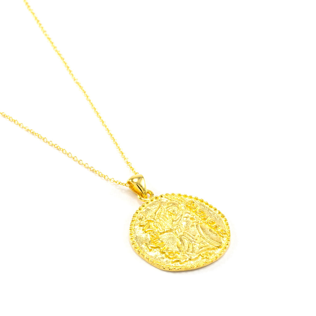 Athena Antique Coin Necklace - 18K Gold Plated