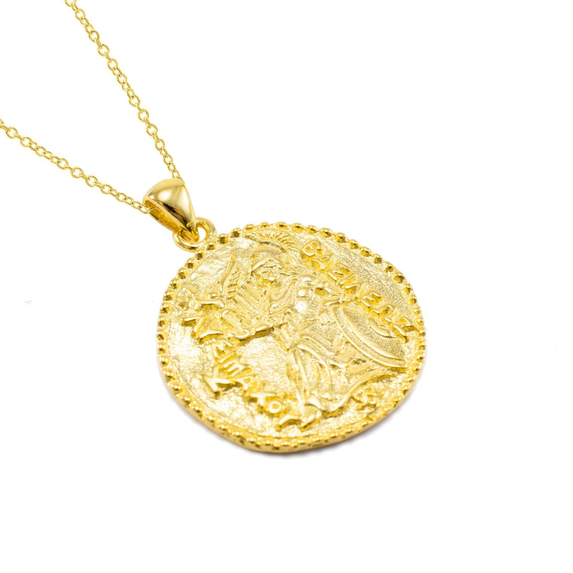 Athena Antique Coin Necklace - 18K Gold Plated