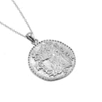 Athena Antique Coin Necklace - White Rhodium
