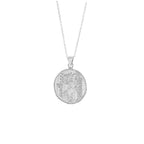 Athena Antique Coin Necklace - White Rhodium