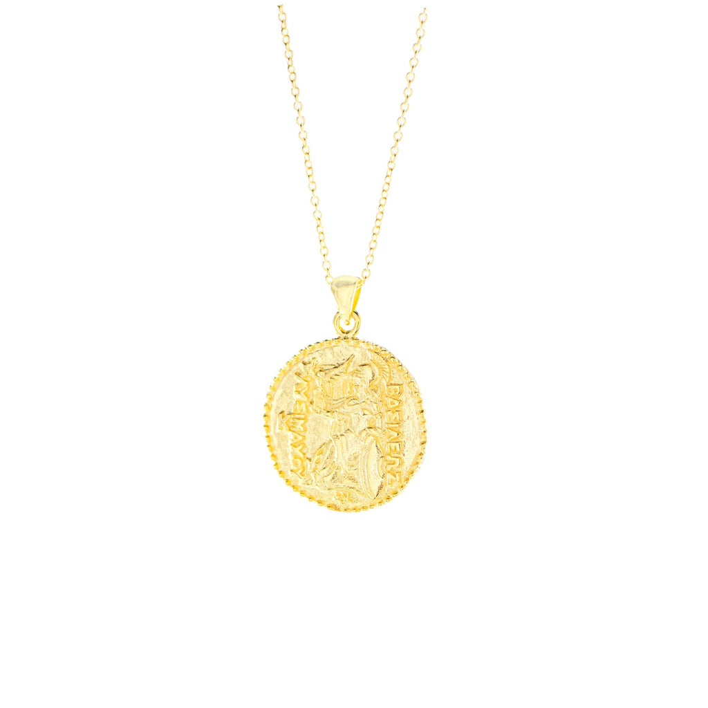 Athena Antique Coin Necklace - 18K Gold Plated