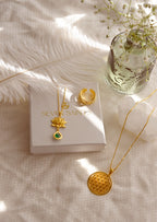 Collar Aura Cleansing Lotus - Ágata verde - Oro de 18K - Visto en Vanity Fair UK