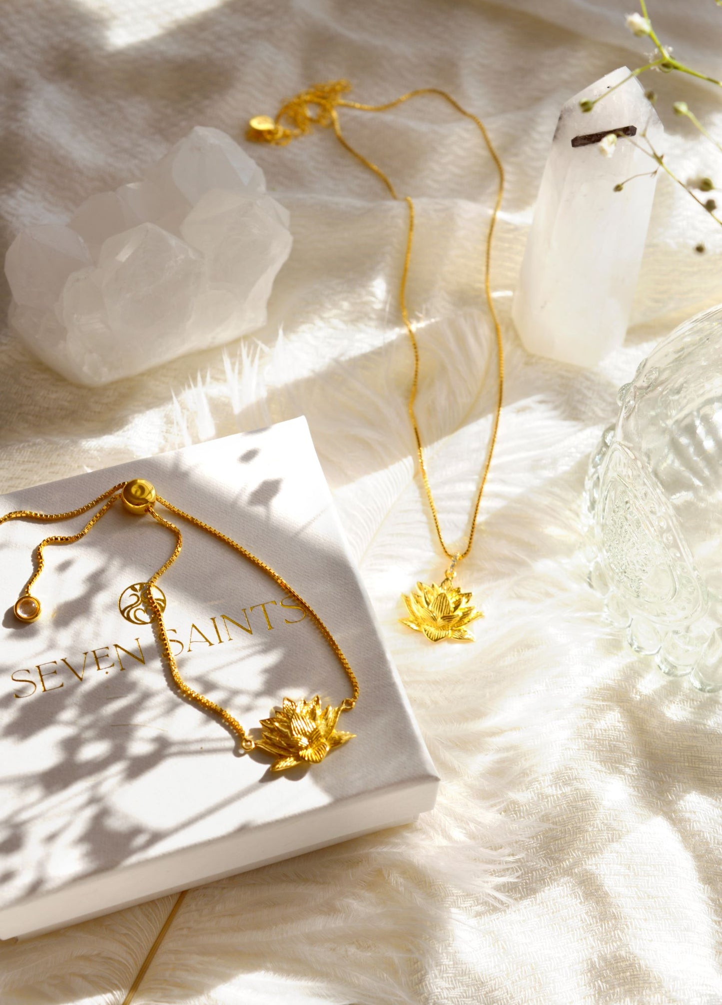 Awakened Lotus Necklace, 18K Gold