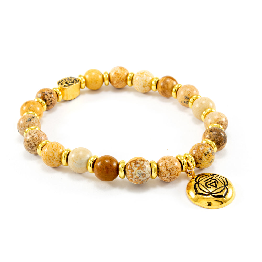 Pulsera de activación del Chakra Raíz – Joyería espiritual de jaspe de cuadro