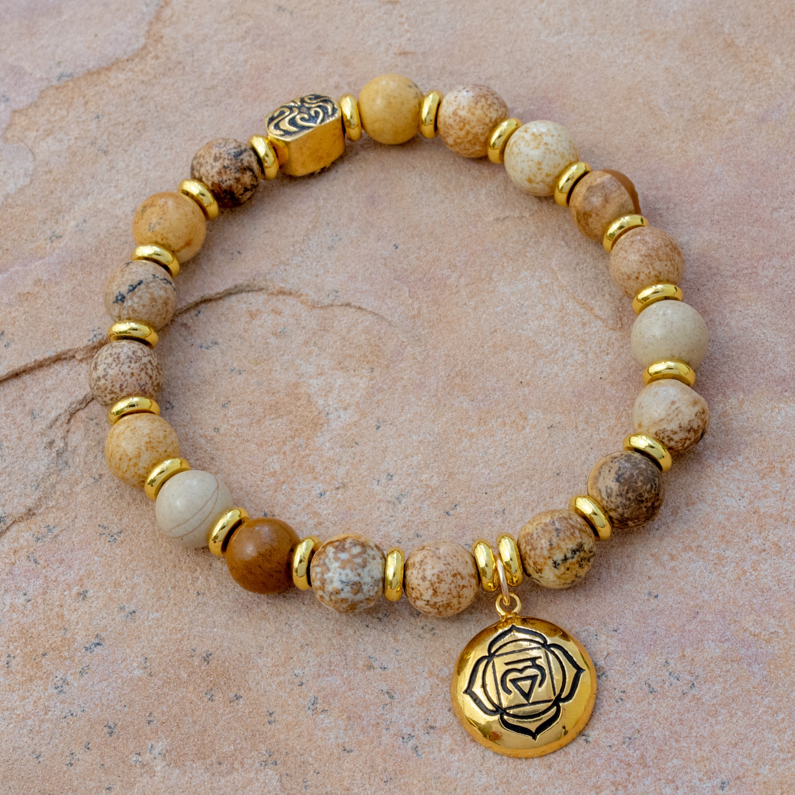 Root Chakra Activation Bracelet – Picture Jasper Spiritual Jewelry